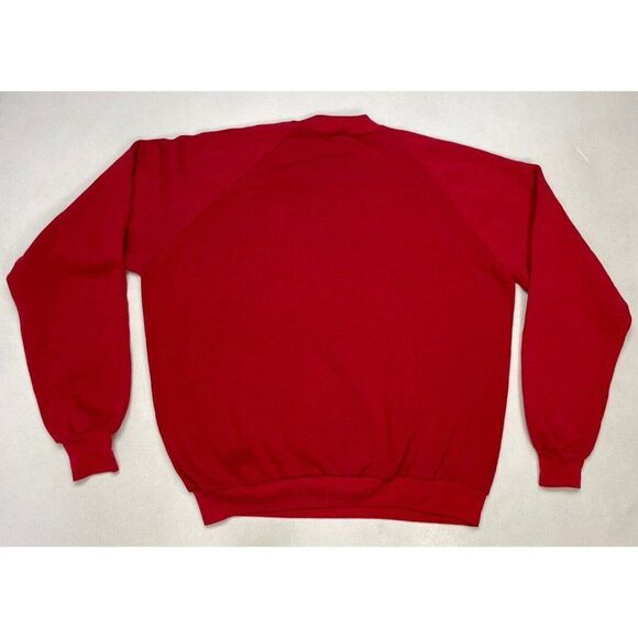 VINTAGE Jerzees Blank Crewneck Sweatshirt Men XL Red USA 90s - Picture 2 of 7